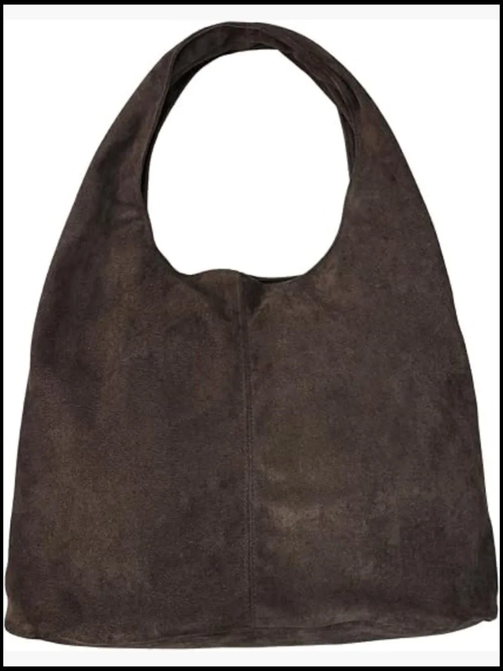 Faux Suede Slouchy Crescent Hobo Bag Shoulder Purse Trendy Vegan Handbag